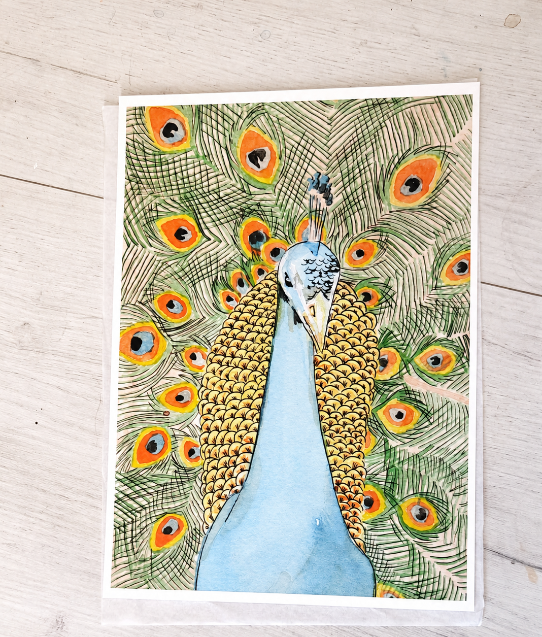Archival print titled Peacock